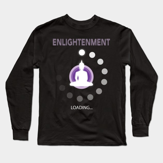 Enlightenment Meditation Yoga Long Sleeve T-Shirt by Cosmic Dust Art